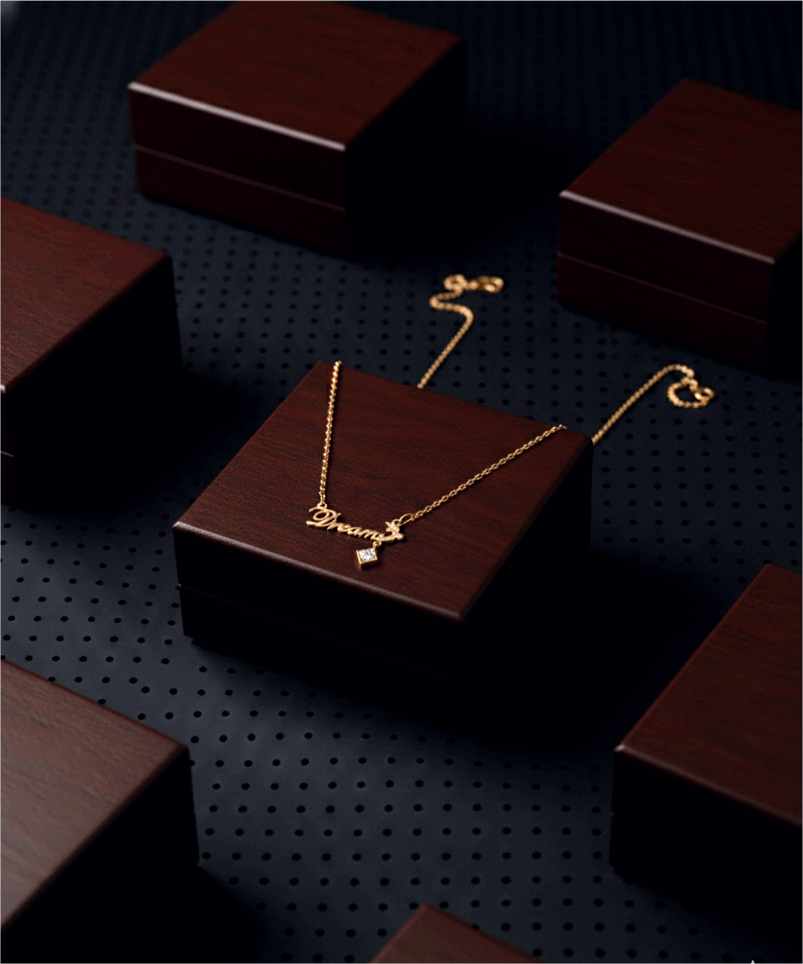 Dreamer Gold Letter Necklace with Crystal Charm – Elegant Everyday Statement Piece